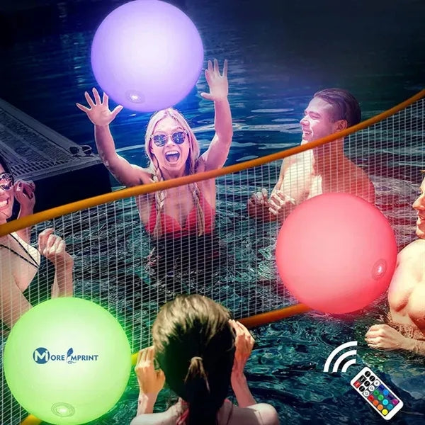 16" LED Light Up Beach Ball Glow In Dark Floating Pool Toy