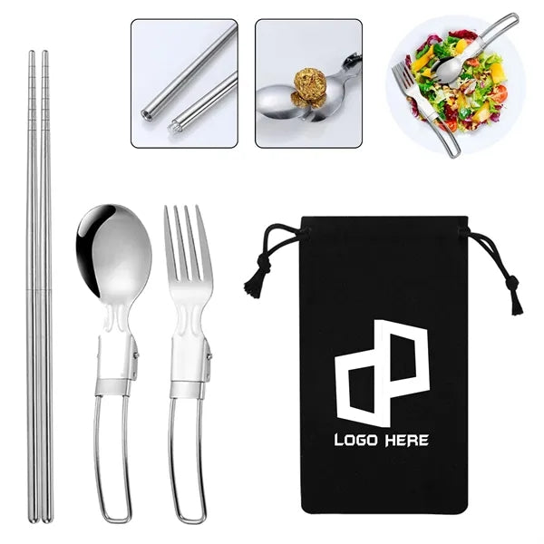 Stainless Steel Folding Flatware Set