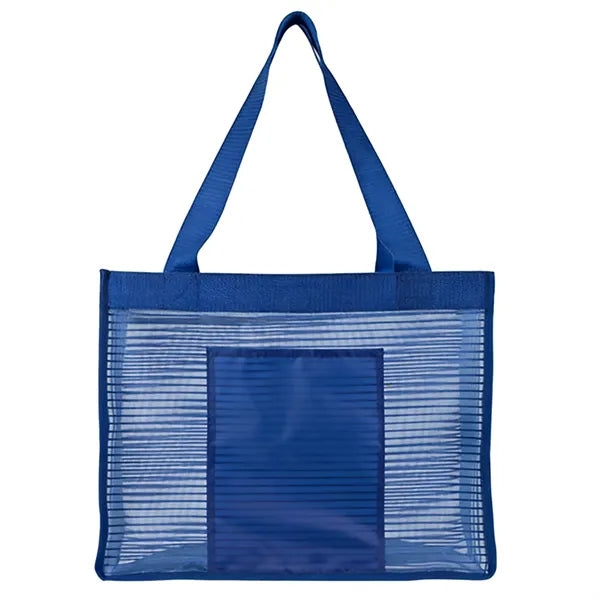 Large Capacity Striped Mesh Beach Tote Bag