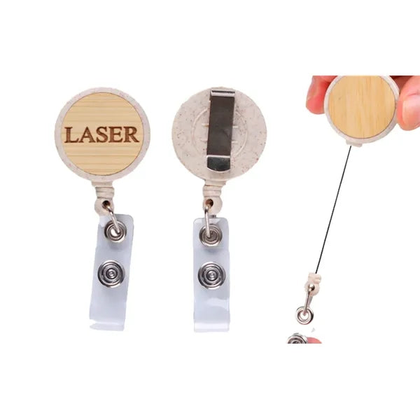 Bamboo Touch Retractable Badge Holde
