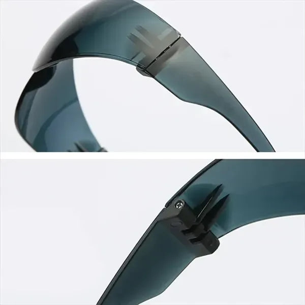 Resistant lens wrap around eyewear protective safety glasses