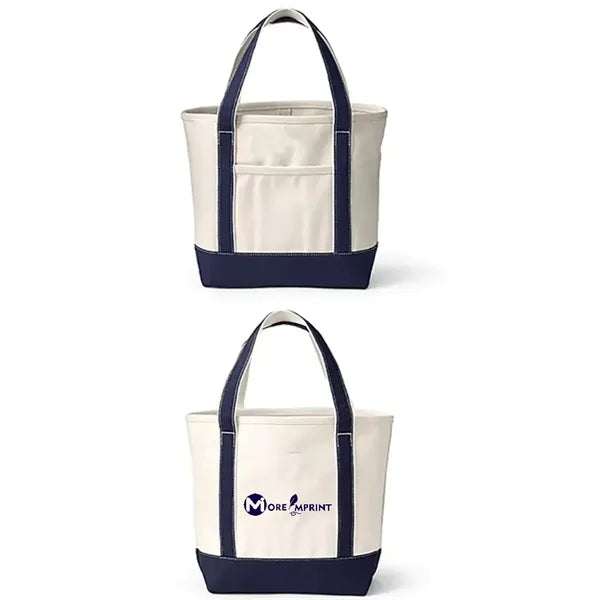 Canvas Tote Bag with an External Pocket