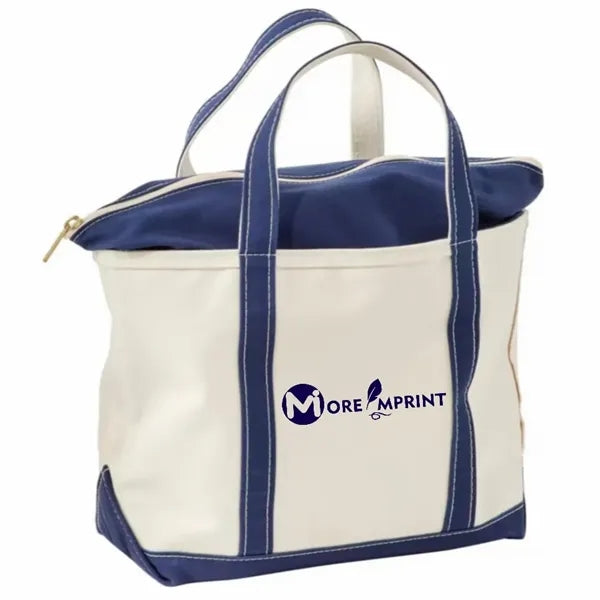 Canvas Tote Bag with an External Pocket