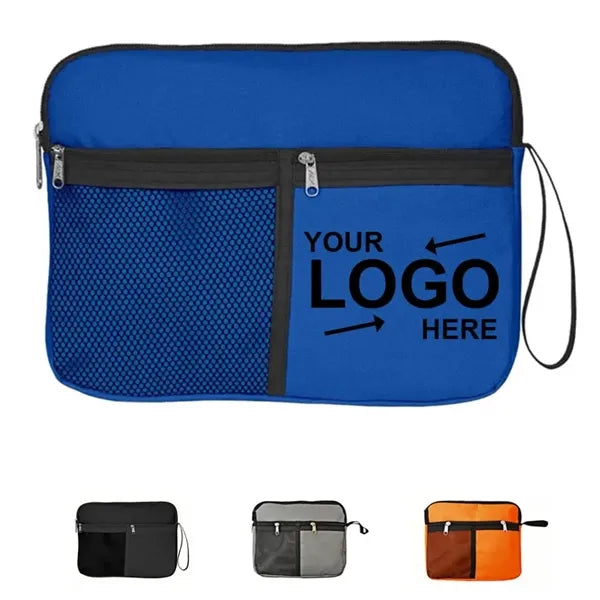 Polyester Waterproof Travel Cosmetic Toiletry Bag W/ Handle