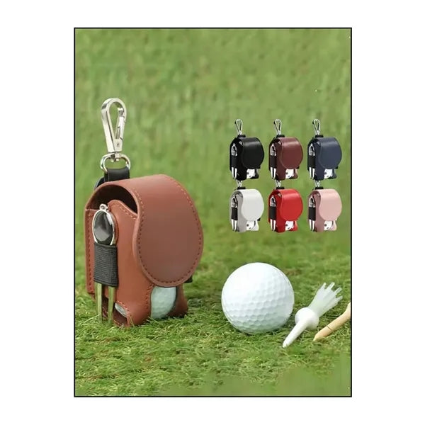 Durable Leather Golf Pouch or Bag with Tee Holder
