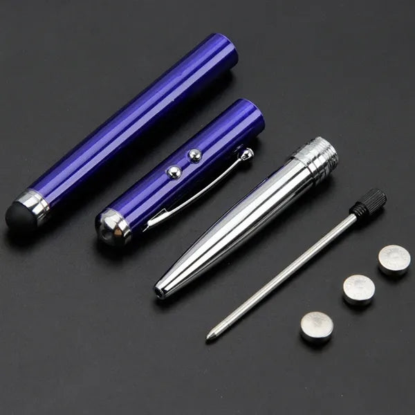 4-in-1 LED Laser Pointer Stylus Metal Ballpoint
