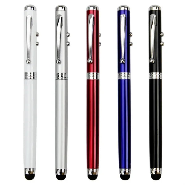 4-in-1 LED Laser Pointer Stylus Metal Ballpoint