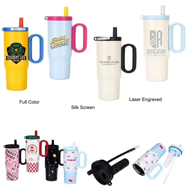 25 oz Stainless Steel Insulated Straw Tumbler with Handle
