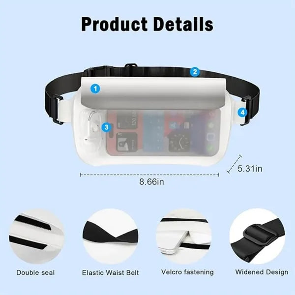 Submersible Waterproof Phone Fanny Pack For Passport Wallet