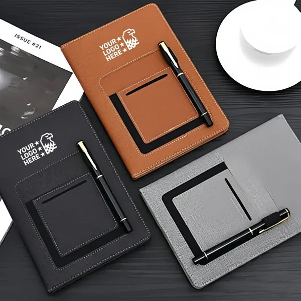 A5 Notebook Journal With Phone Pocket Pen Card Holder