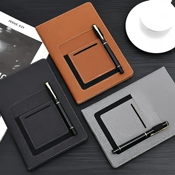 A5 Notebook Journal With Phone Pocket Pen Card Holder