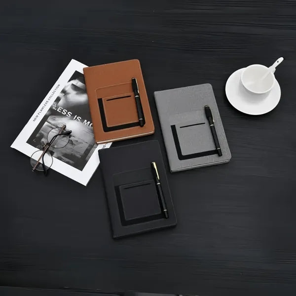 A5 Notebook Journal With Phone Pocket Pen Card Holder