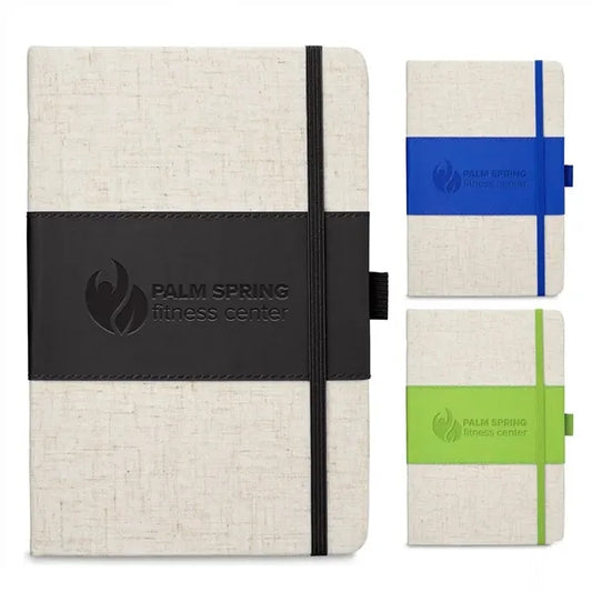 Soft Cover Pu And Heathered Fabric Journal