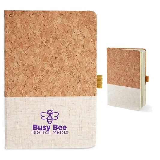 Hard Cover Cork And Heathered Fabric Journal