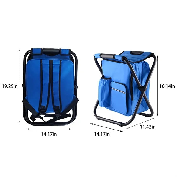 Folding Camping Chair w/ Cooler Insulated Bag