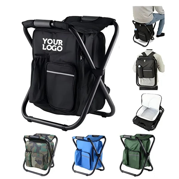 Folding Camping Chair w/ Cooler Insulated Bag