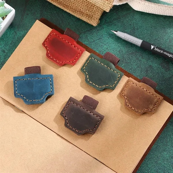 Leather Bookmark w/ Pen Holder