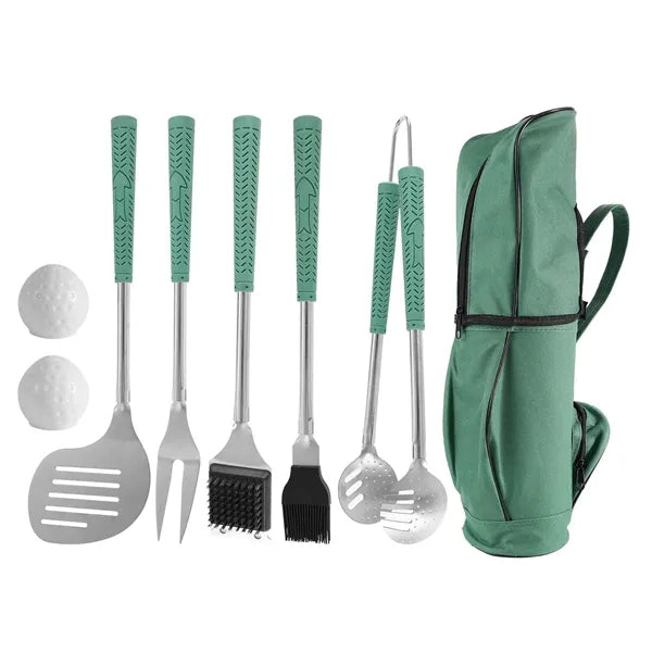 8-Pcs Golf-Club Shaped BBQ Tools Set