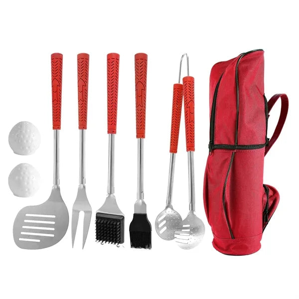 8-Pcs Golf-Club Shaped BBQ Tools Set
