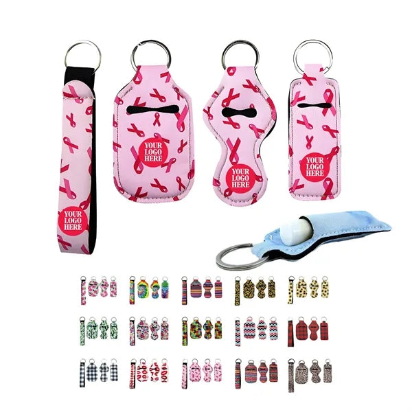 Pink Ribbon Keychain Set