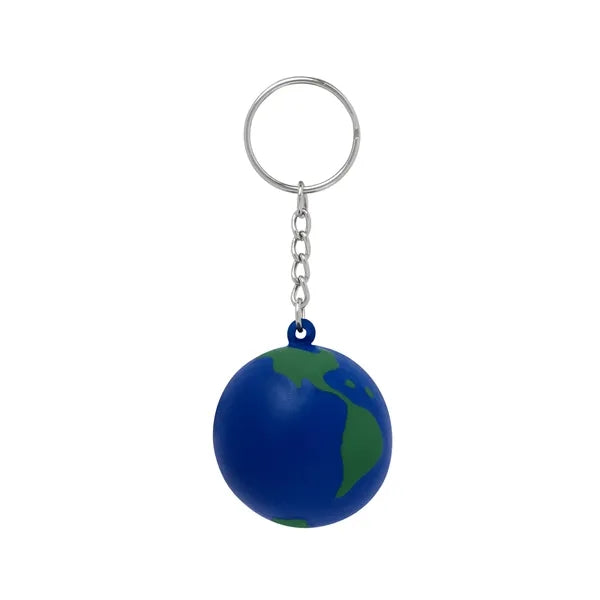 Globe Earth Shape Stress Ball Keychain