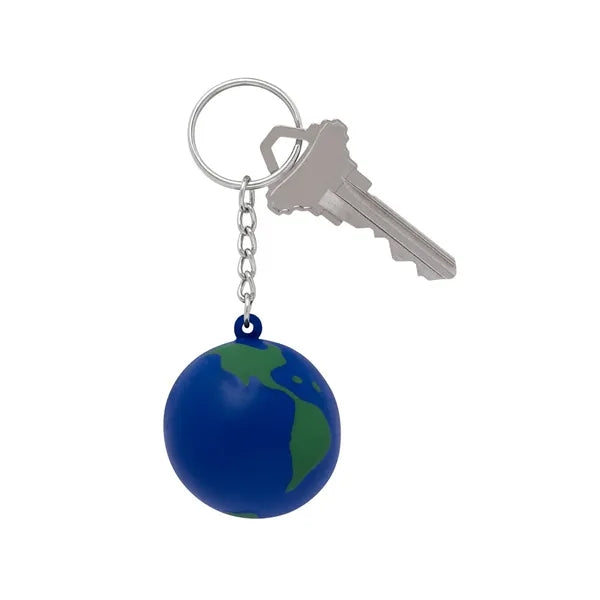 Globe Earth Shape Stress Ball Keychain