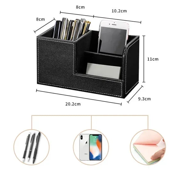 Leather Desktop Pen Storage Holder