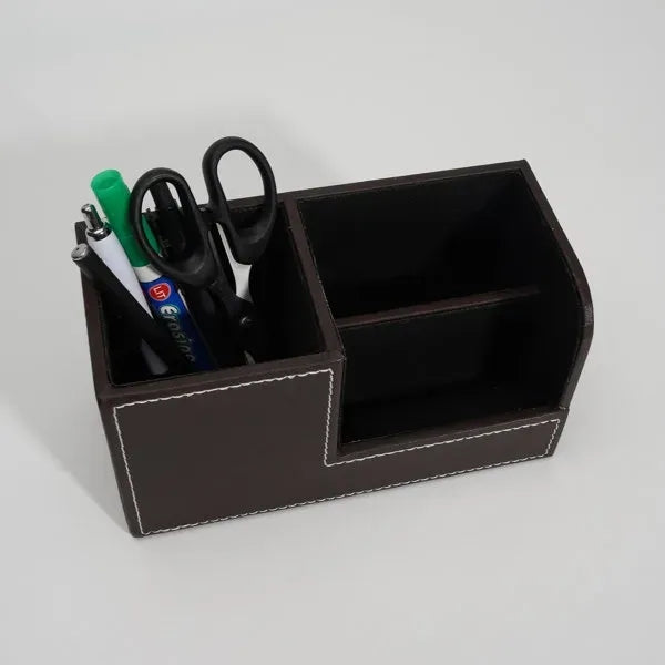Leather Desktop Pen Storage Holder