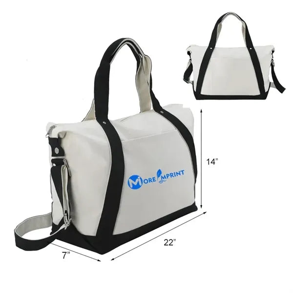Canvas Weekender Duffel Travel Bag with Adjustable Shoulder