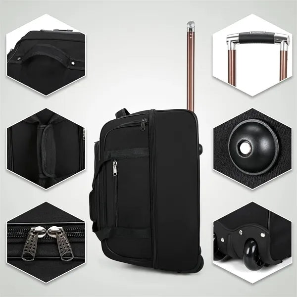 Large Expandable Rolling Suitcase Waterproof Travel Luggage