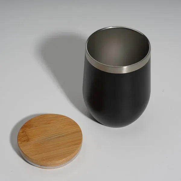 12 oz. Stainless Steel Cup With Bamboo Lid