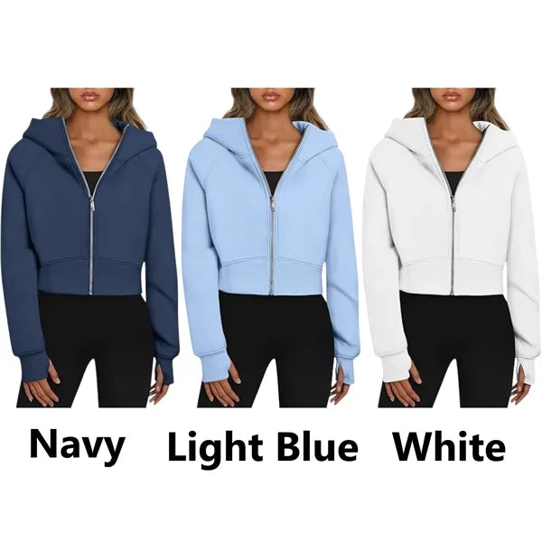 Women's Cropped Zip Up Hoodie