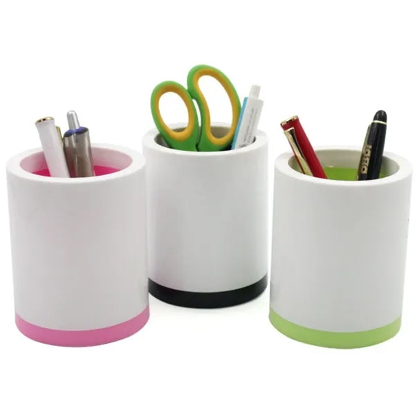 Double-Layer Cylindrical Pen Holder For Desk Organization