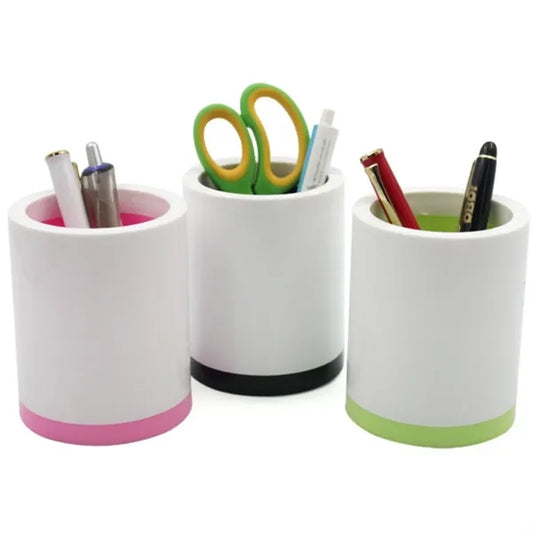 Double-Layer Cylindrical Pen Holder For Desk Organization