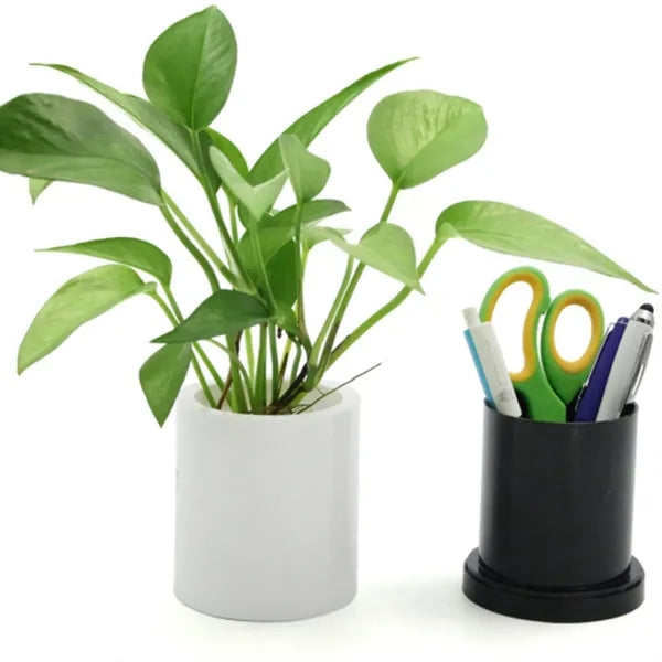 Double-Layer Cylindrical Pen Holder For Desk Organization