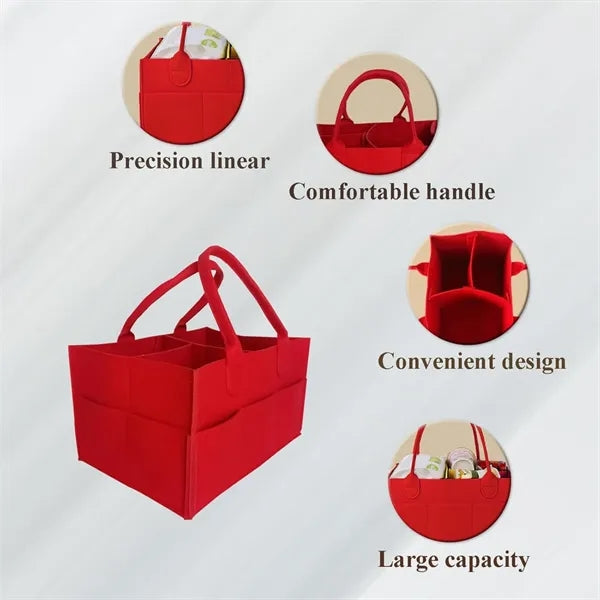 Felt Baby Diaper Caddy Storage Organizer Bin