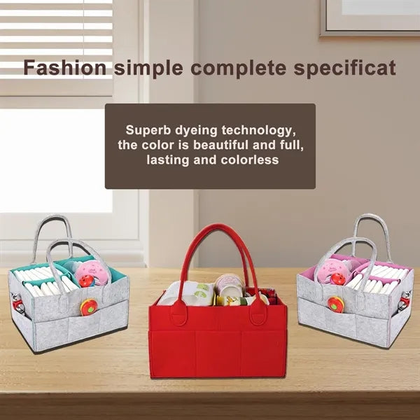 Felt Baby Diaper Caddy Storage Organizer Bin