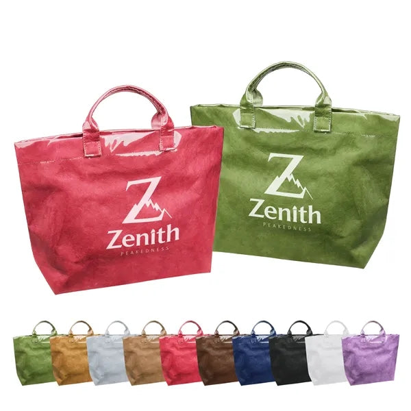 Waterproof Dupont Paper Shopping Tote Bag 13.4"x12"x5.5"