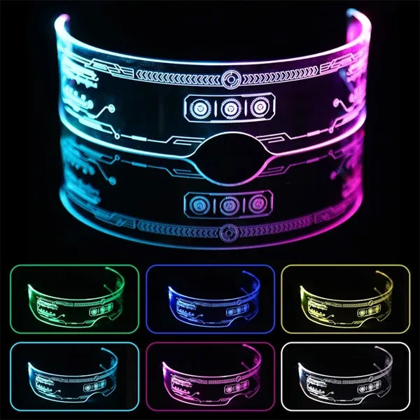 Light Up LED Visor Glasses W/ Color Changing for Rave Party