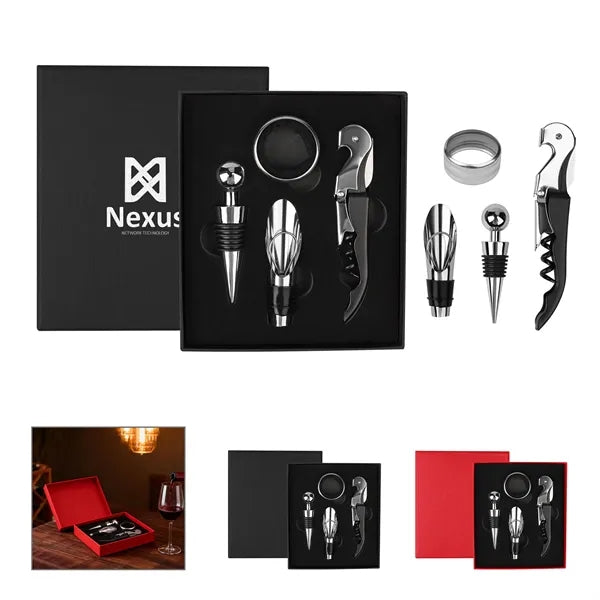 4 Piece Premium Wine Opener Set With Case