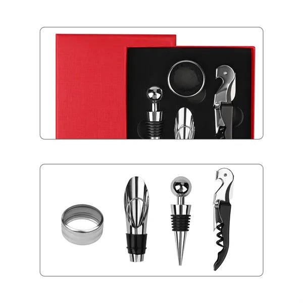4 Piece Premium Wine Opener Set With Case