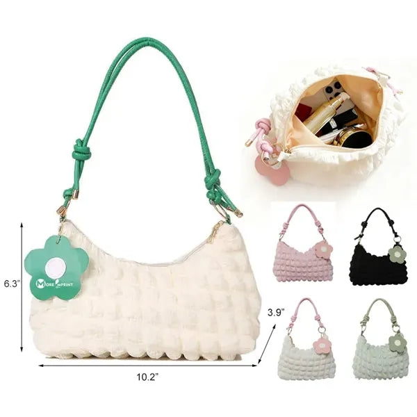 Pleated Cloud Tote Bag Lightweight Women Shoulder Handbag