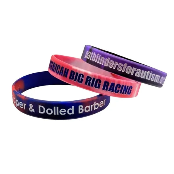 1/2" Classic Multi-Color Silicone Rubber Wristbands