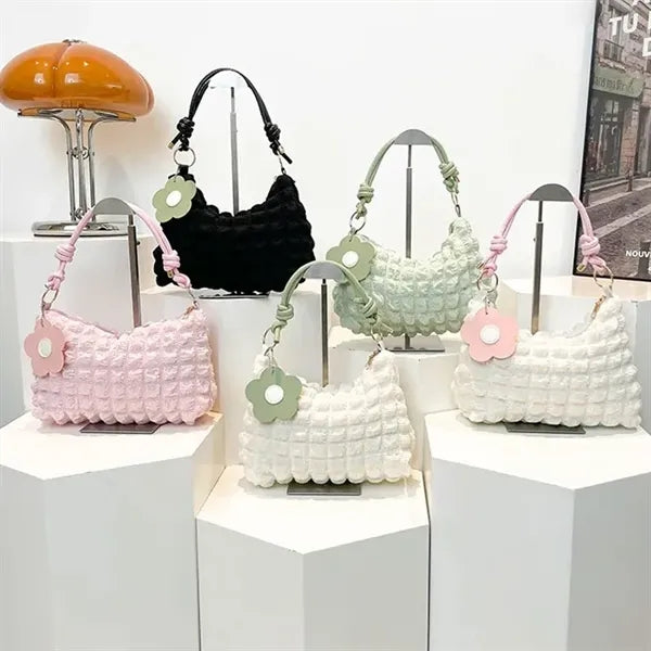 Pleated Cloud Tote Bag Lightweight Women Shoulder Handbag