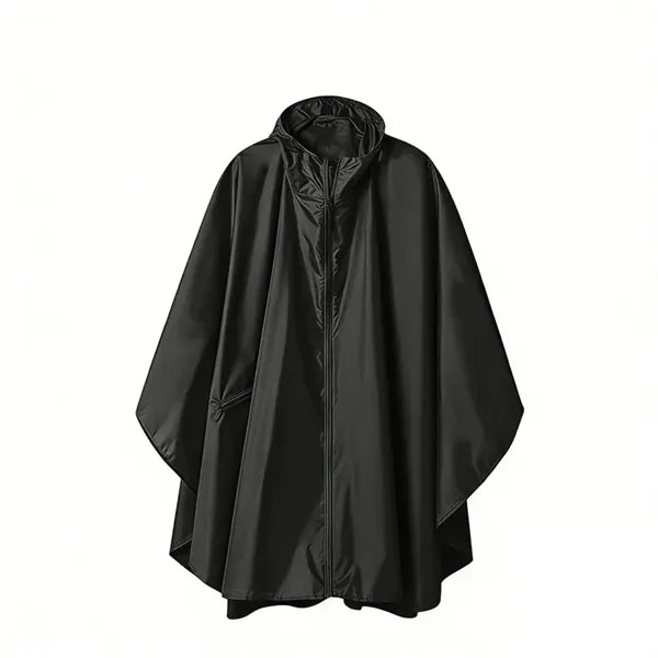 Zipper Rain Poncho Jacket With Pocket