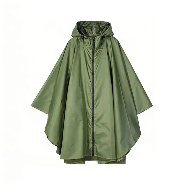 Zipper Rain Poncho Jacket With Pocket