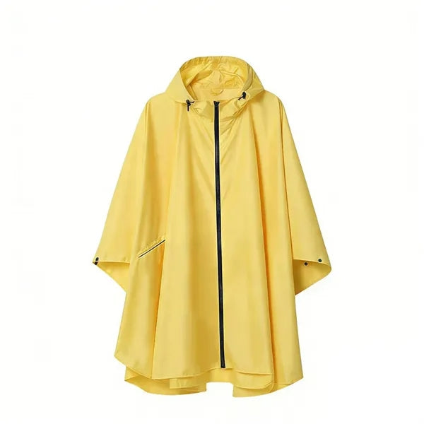 Zipper Rain Poncho Jacket With Pocket