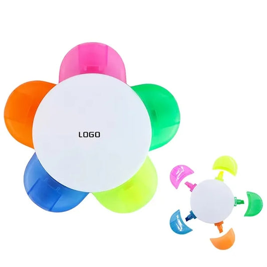 Flower Shape 5-Color Highlighter For Study And Work