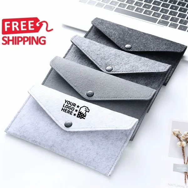 Felt Snap Button Organizer Pouch Compact Storage