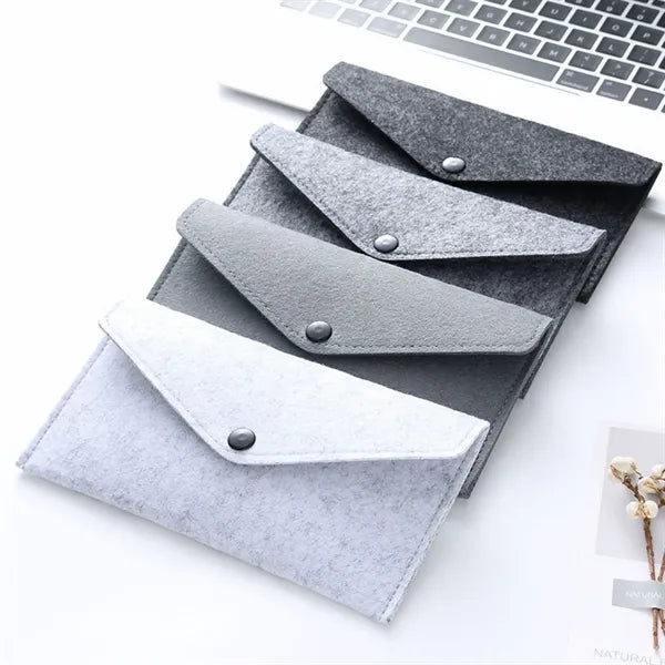 Felt Snap Button Organizer Pouch Compact Storage